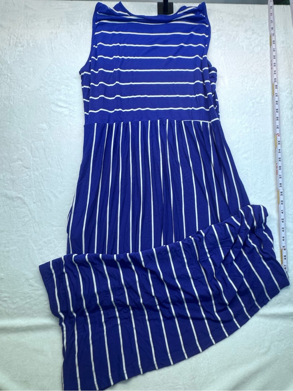 Hount Blue & White Striped Sleeveless Maxi Dress Size 2XL Casual Stretch - Picture 8 of 8